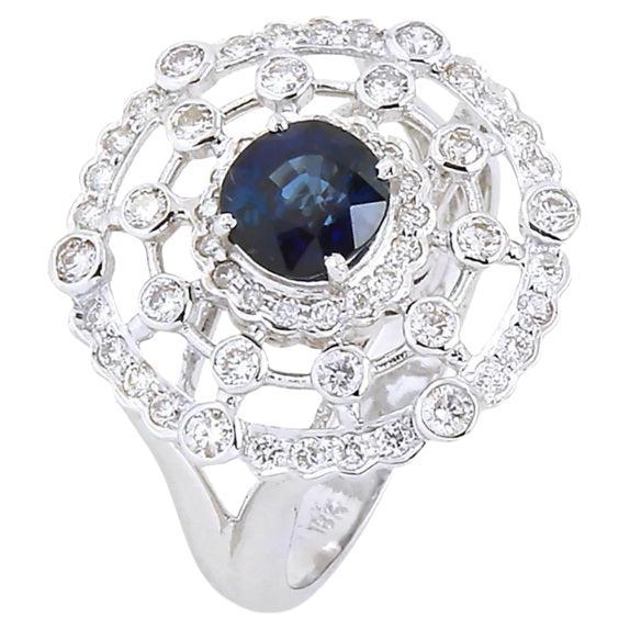Sapphire & Diamond Ring 18K gold