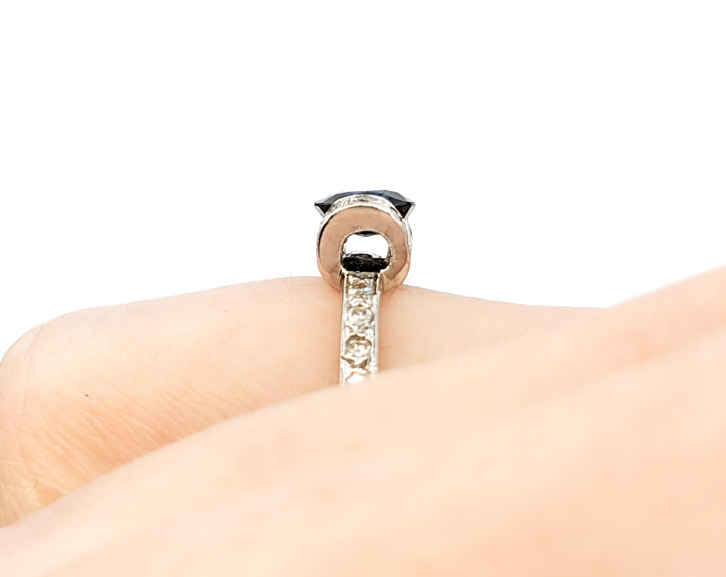 Ring mit Saphir und Diamant - 18 Karat Weißgold (Zeitgenössisch) im Angebot