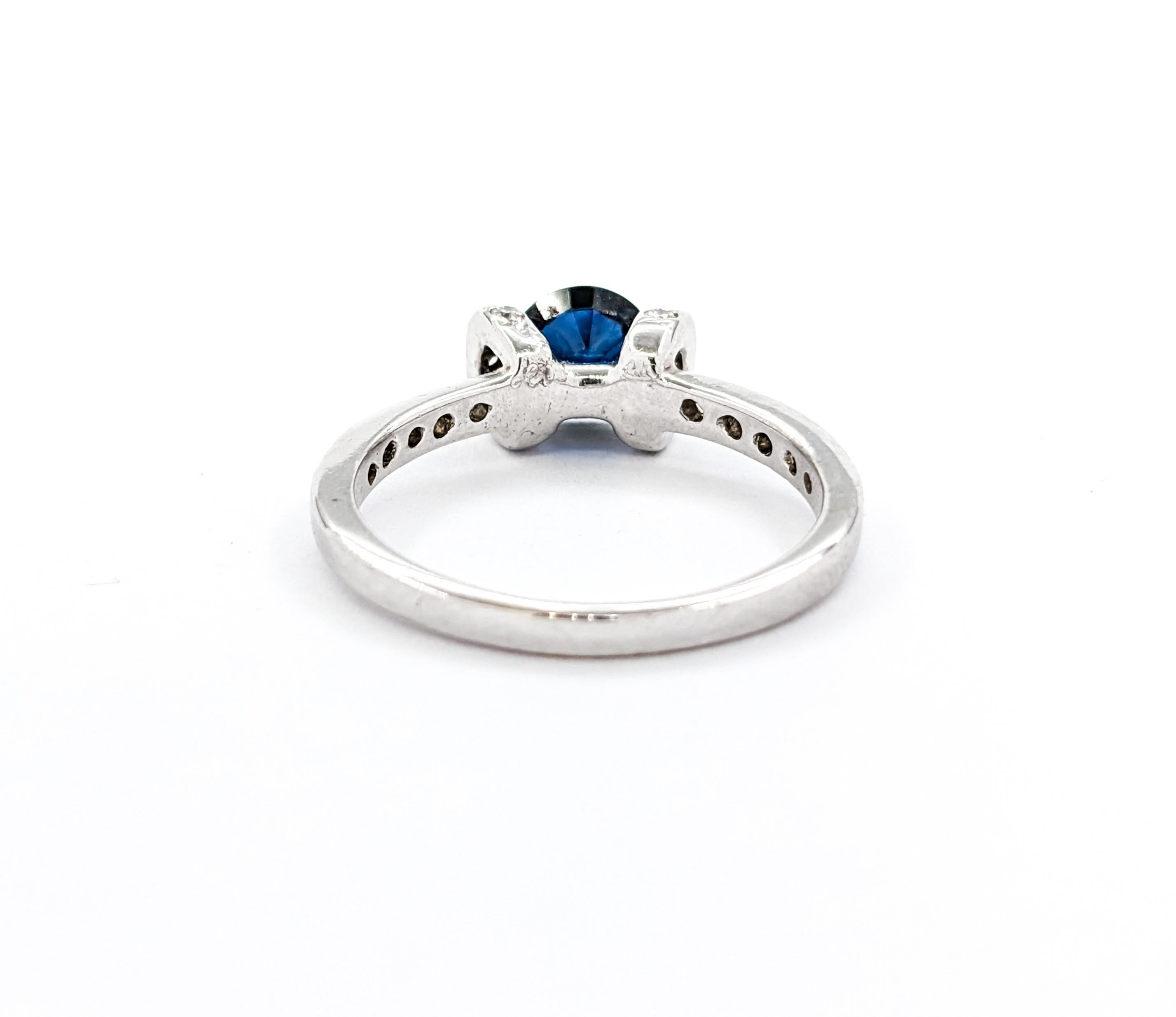 Ring mit Saphir und Diamant - 18 Karat Weißgold im Angebot 3