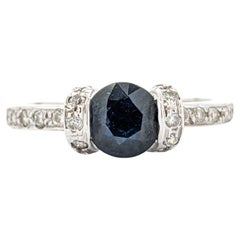 Sapphire & Diamond Ring - 18K White Gold