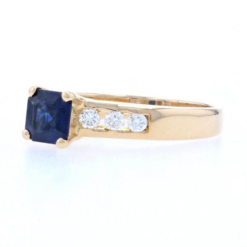 For Sale:  Sapphire & Diamond Ring, 18k Yellow Gold Engagement .89ctw 3