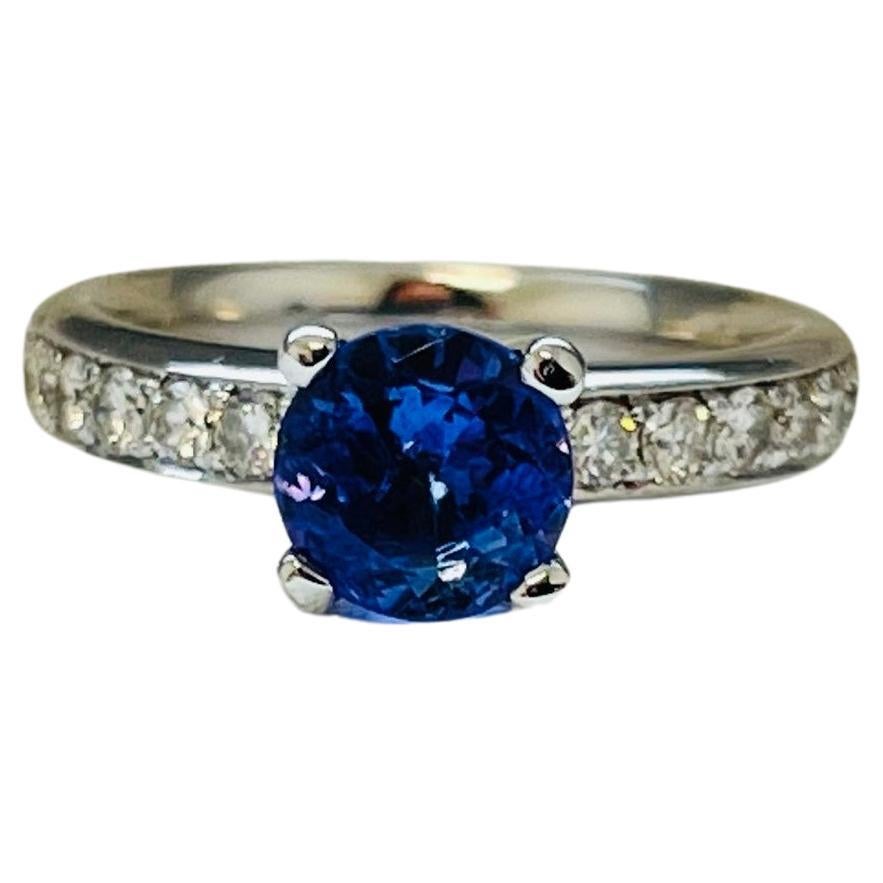 Verlobungsring mit Saphir, Diamantring 18KT Gold 1ct Saphir, comfort fit