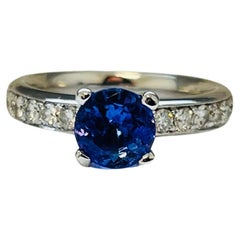 Verlobungsring mit Saphir, Diamantring 18KT Gold 1ct Saphir, comfort fit