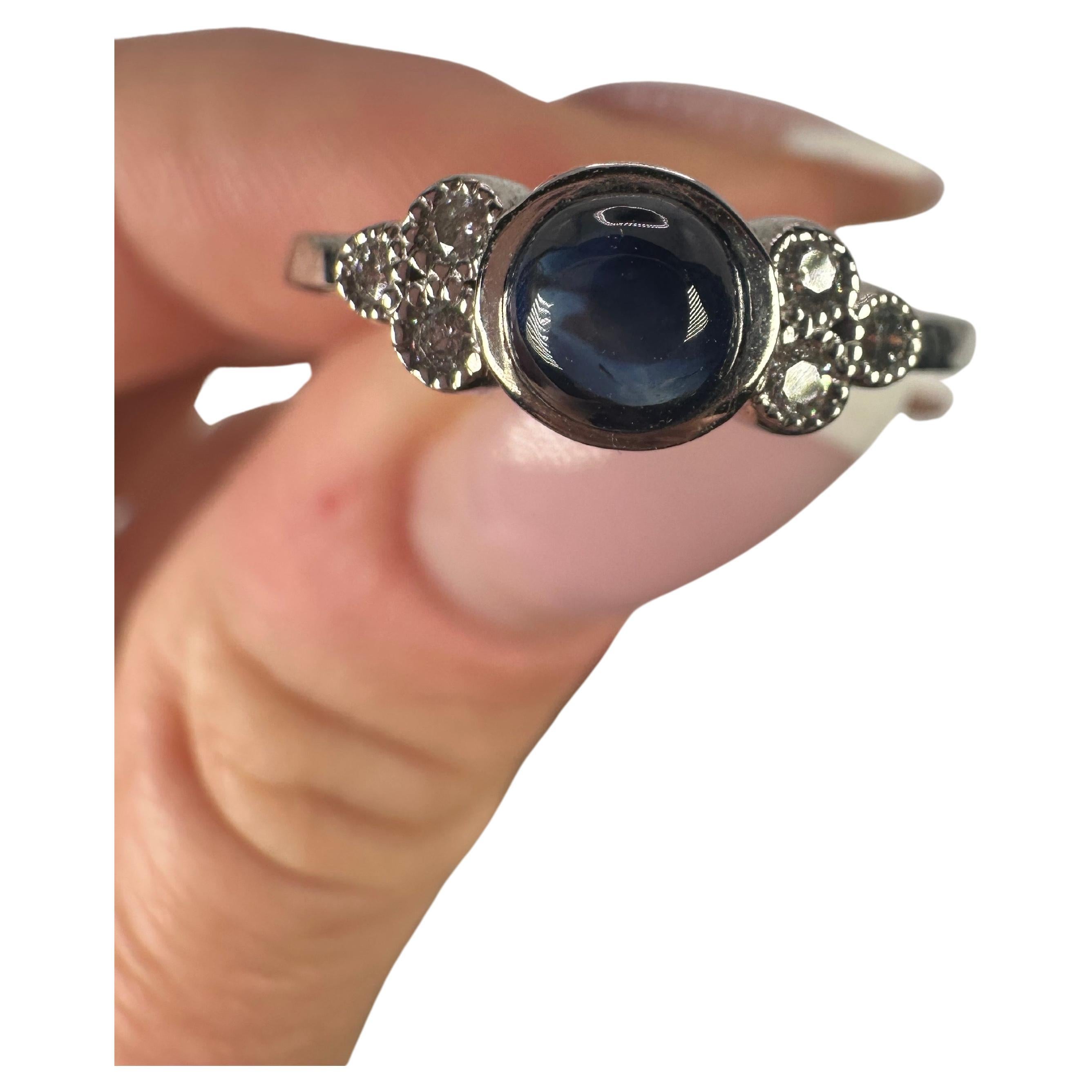 Sapphire Diamond ring 18KT white gold