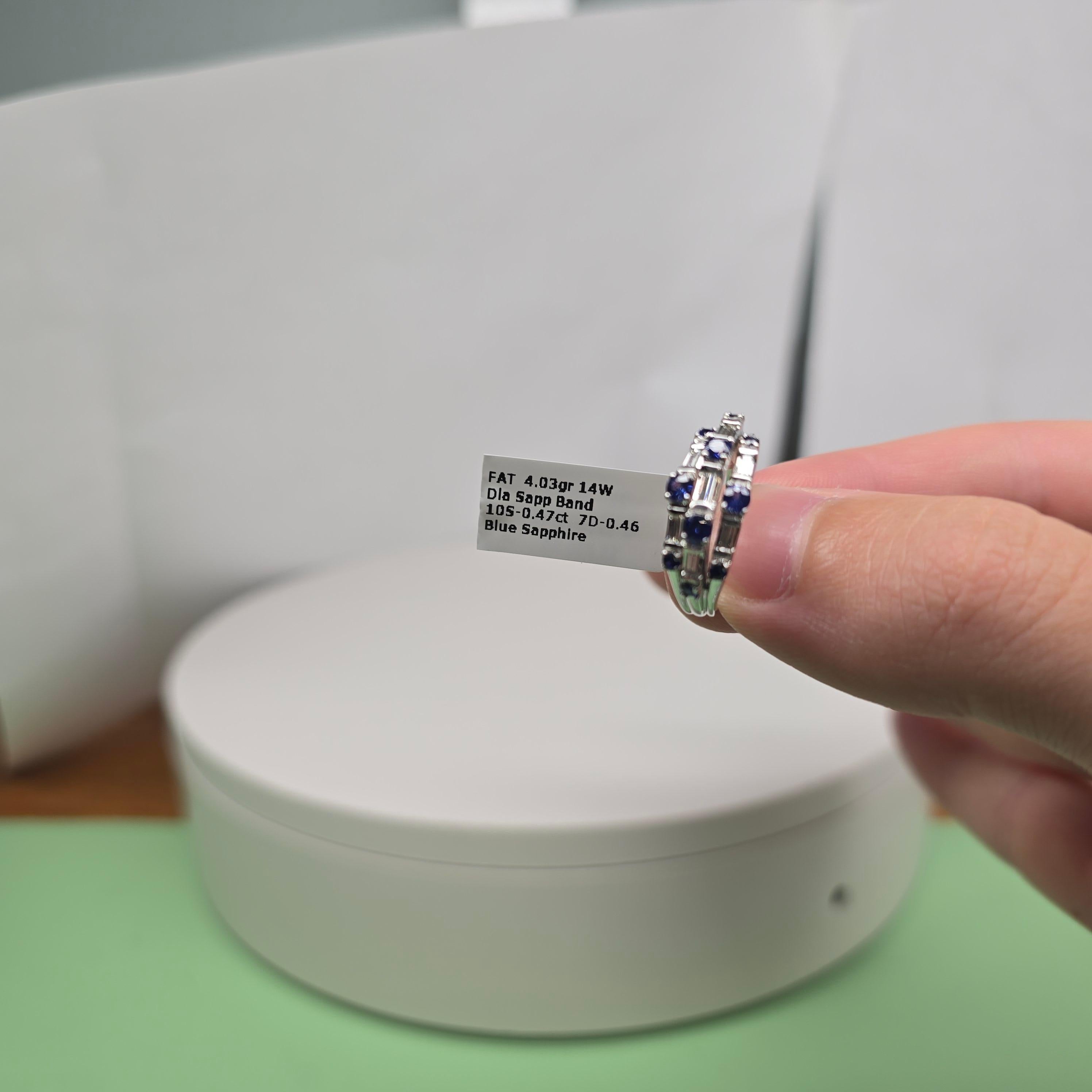 Anello con zaffiro e diamante Anello da cocktail in oro 14KT in vendita 4