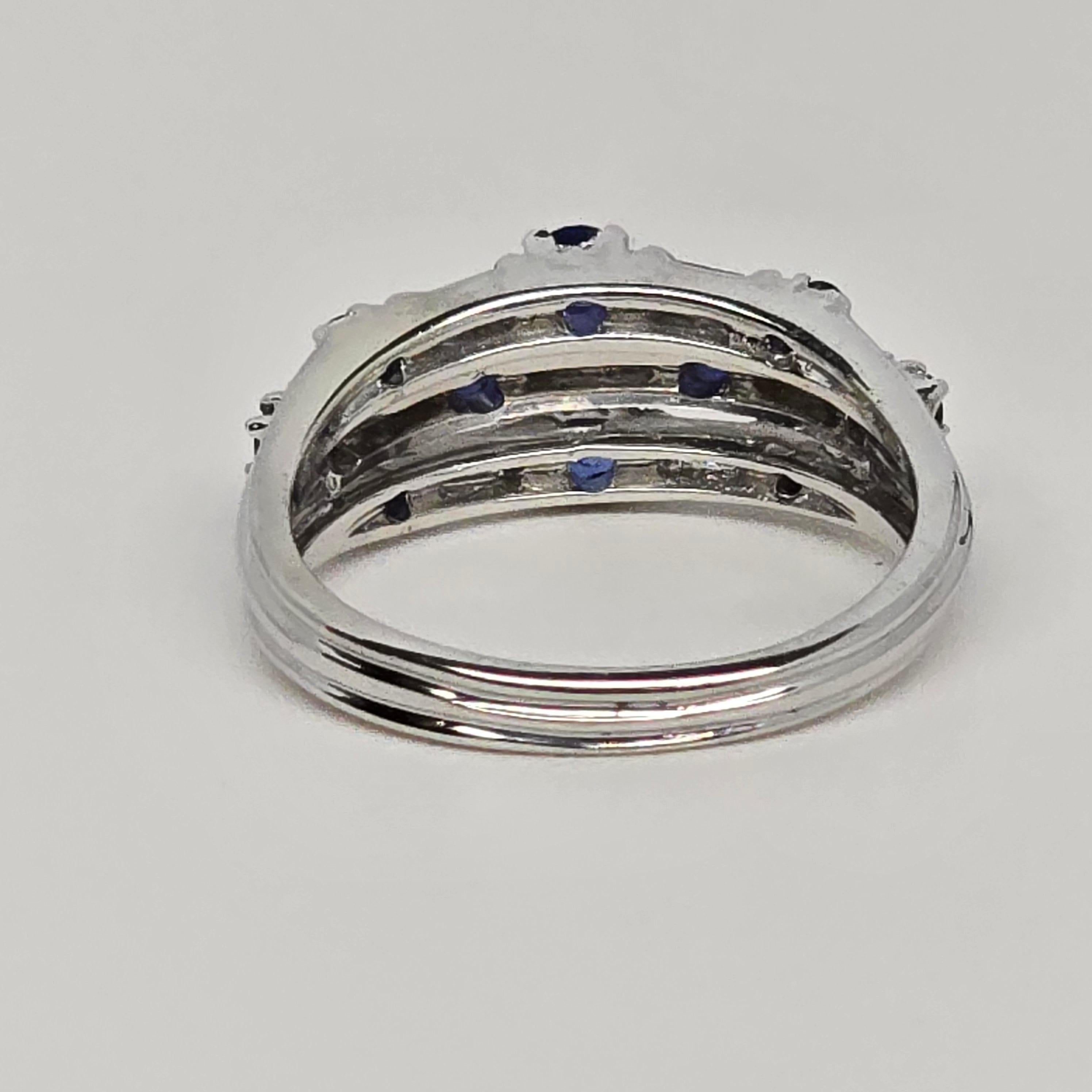 Donna Anello con zaffiro e diamante Anello da cocktail in oro 14KT in vendita