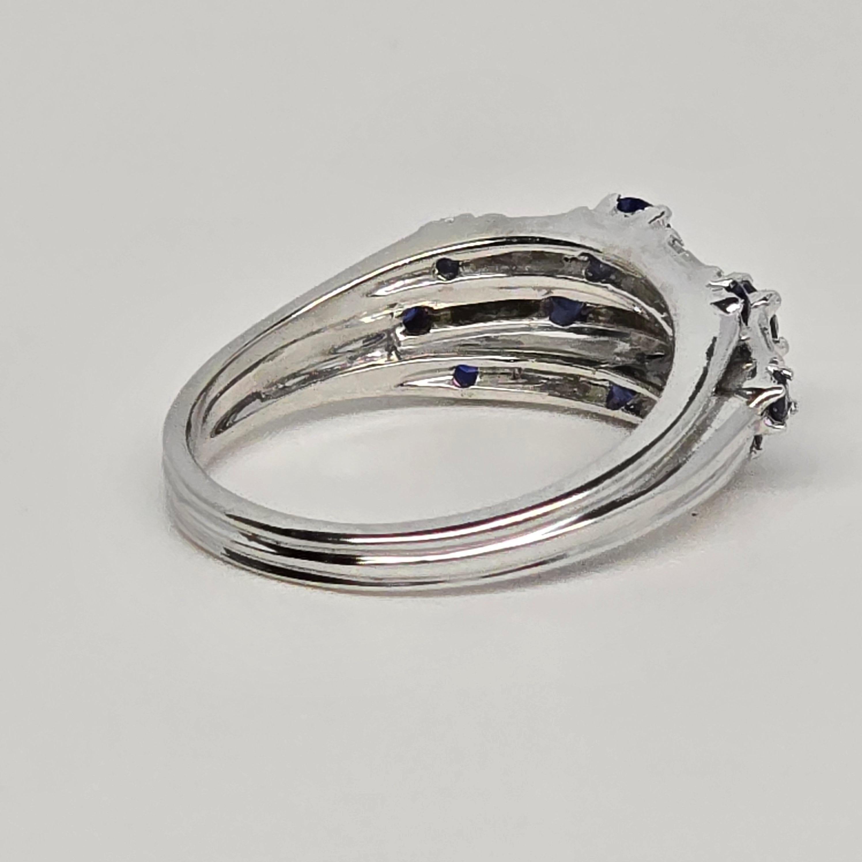 Anello con zaffiro e diamante Anello da cocktail in oro 14KT in vendita 1