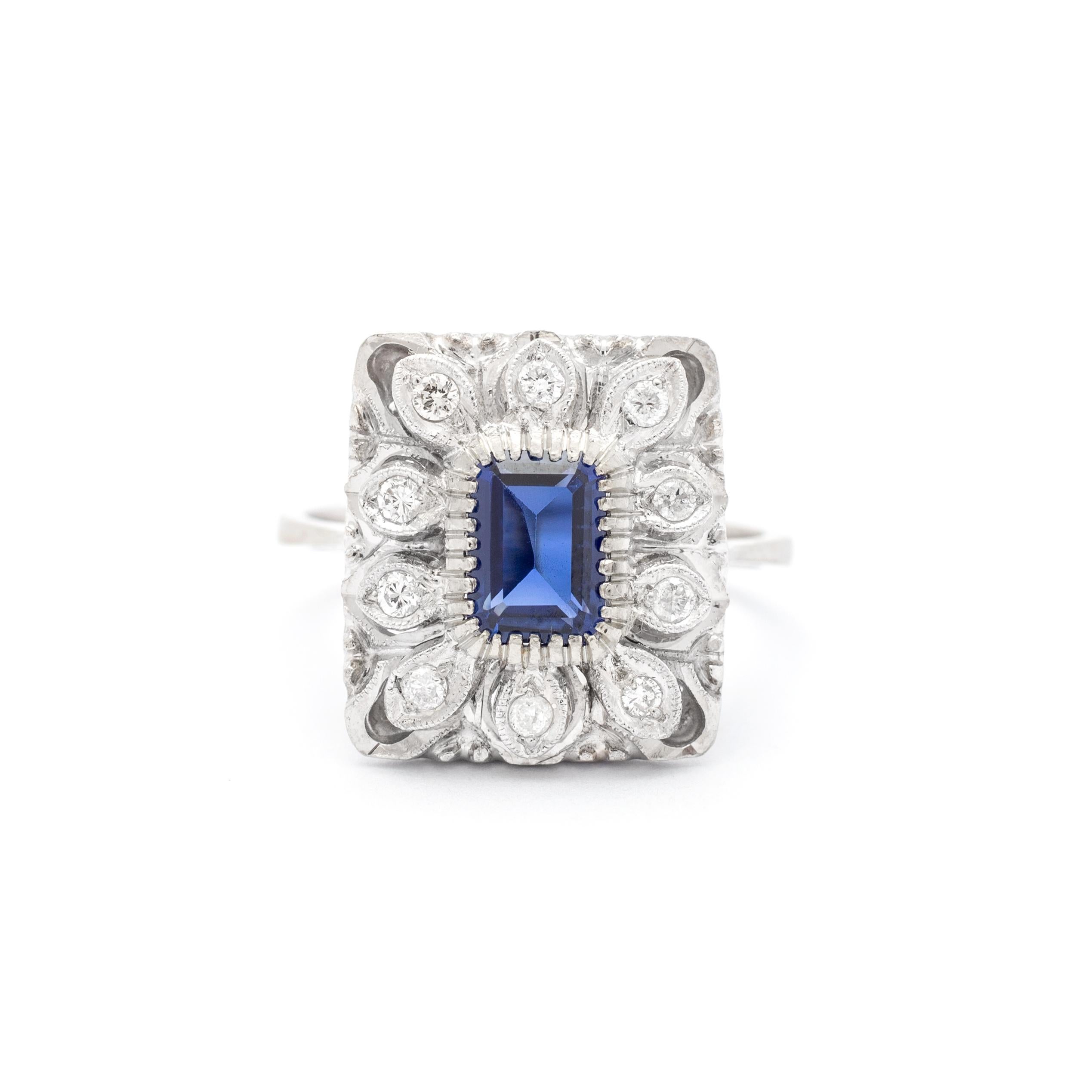 Anglo-Indian Sapphire Diamond Ring