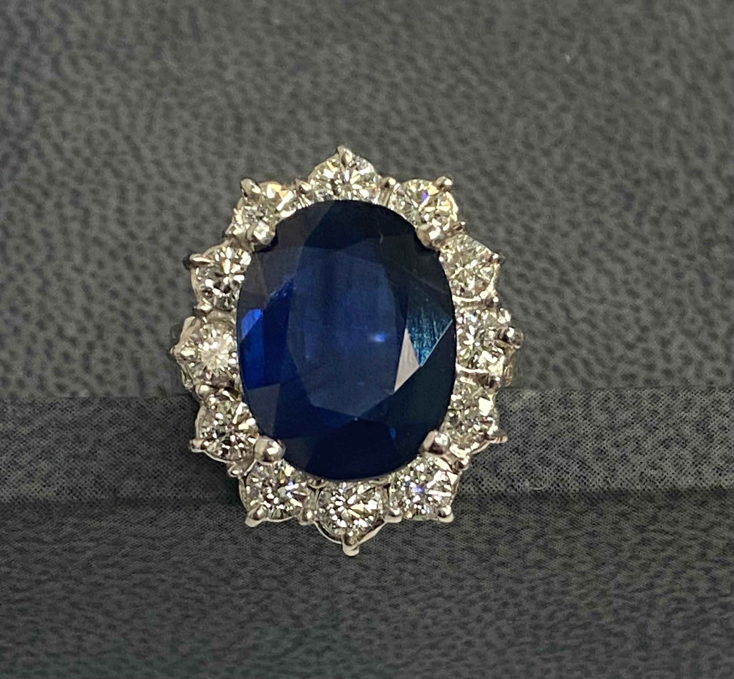 Saphir & Diamant Ring im Zustand „Hervorragend“ im Angebot in New York, NY