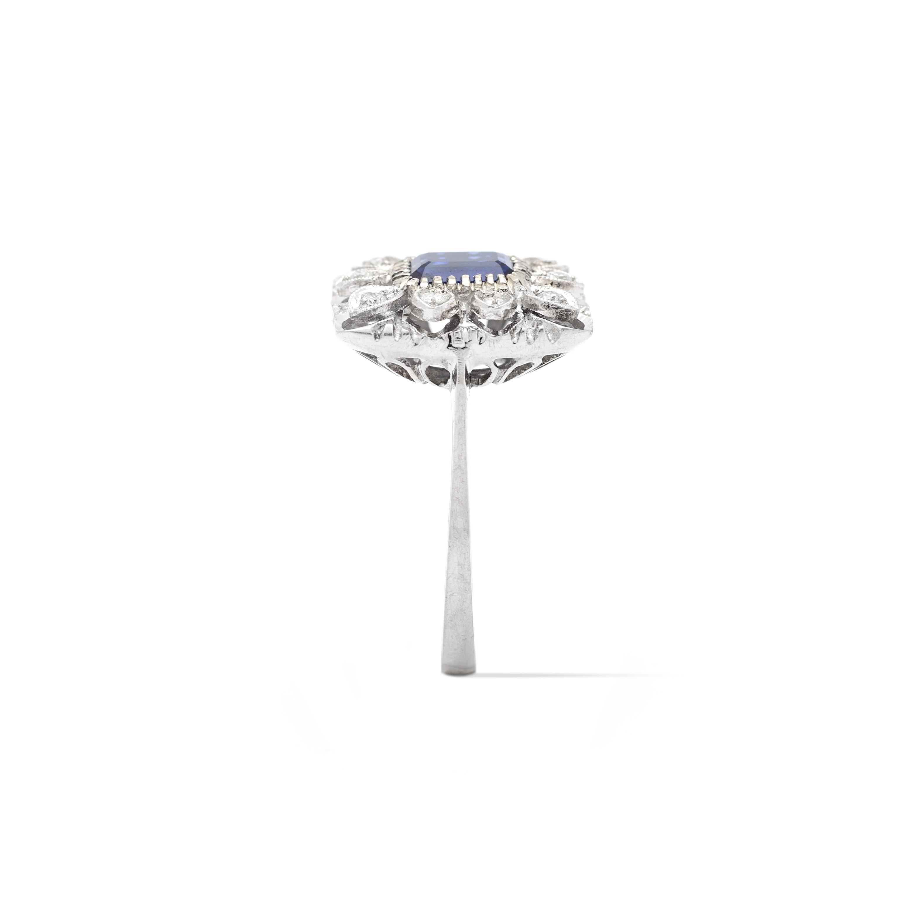 Women's or Men's Sapphire Diamond Ring