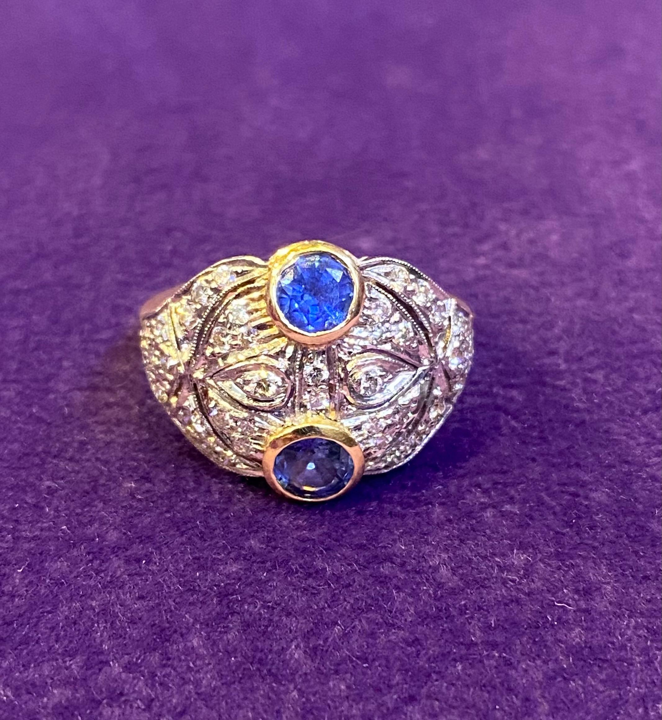 Sapphire & Diamond Ring For Sale 1
