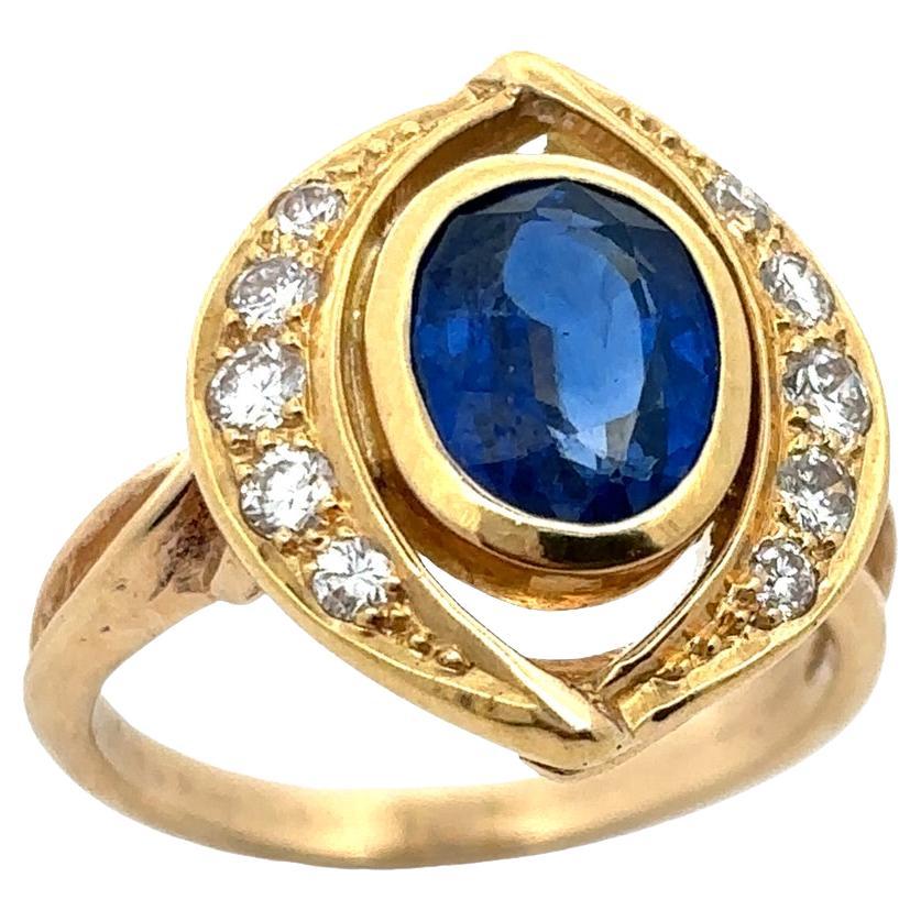 Sapphire & Diamond Ring For Sale