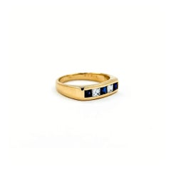 Sapphire & Diamond Ring in 14k Yellow Gold