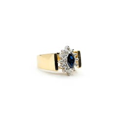 Sapphire & Diamond Ring in 14k Yellow Gold