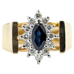 Sapphire & Diamond Ring in 14k Yellow Gold