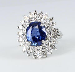 Sapphire Diamond Ring in Platinum