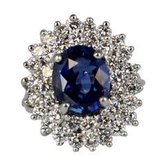 Sapphire Diamond Ring in Platinum