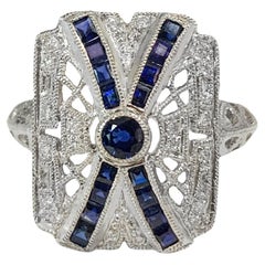 Sapphire & Diamond  Ring In Platinum 