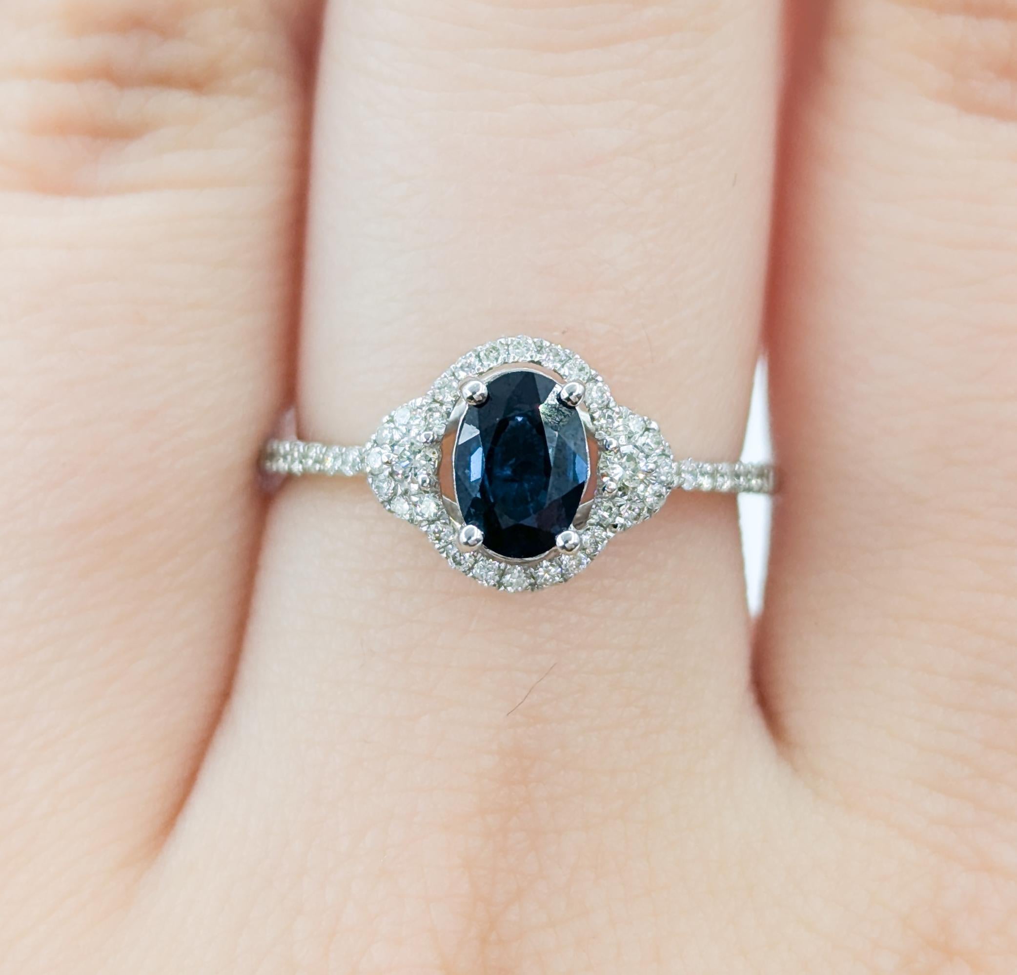 Saphir & Diamant Ring in Weißgold im Zustand „Hervorragend“ in Bloomington, MN