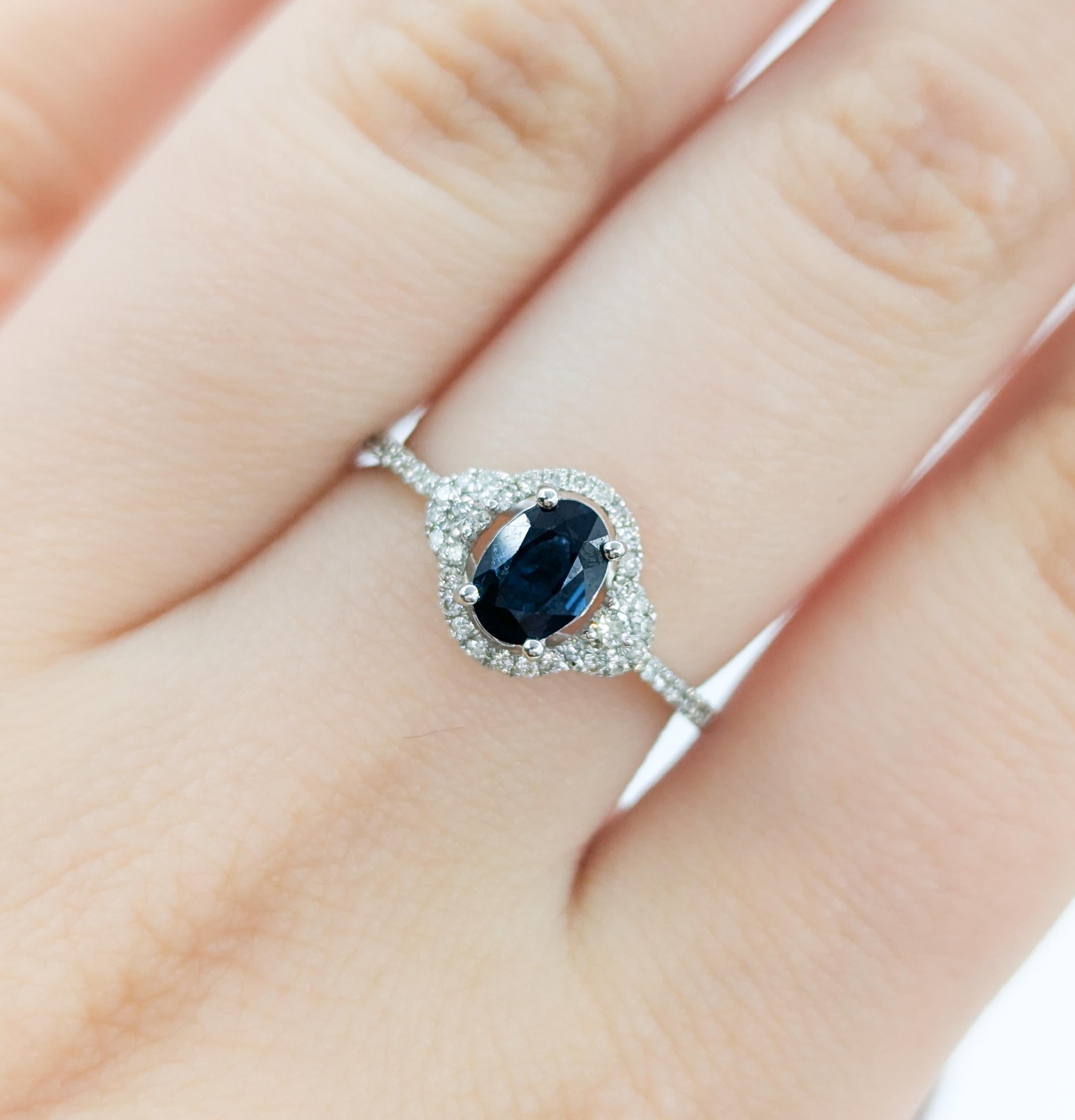 Saphir & Diamant Ring in Weißgold Damen