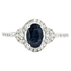 Saphir & Diamant Ring in Weißgold