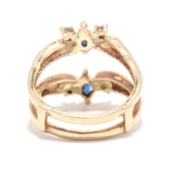 Sapphire Diamond Ring Jacket, 14K Yellow Gold, Engagement