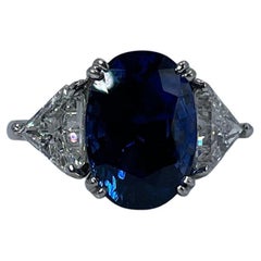 Sapphire & Diamond Ring Rare Sapphire Ring AGS Certified No Heat Platinum 8.93ct