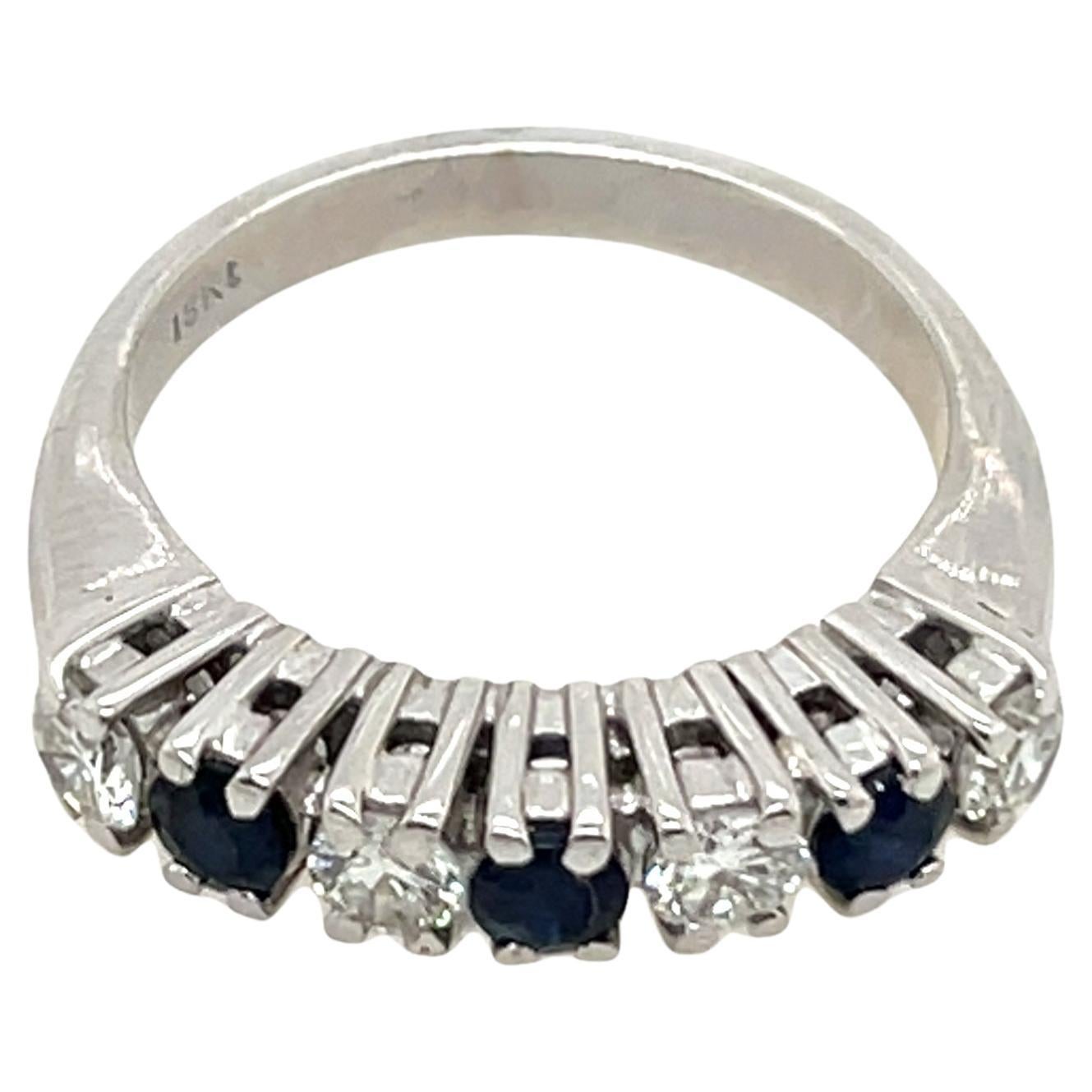 Sapphire & Diamond Ring, Set In 18ct White Gold