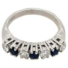 Sapphire & Diamond Ring, Set In 18ct White Gold