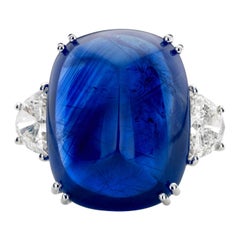 Sapphire Diamond Ring Set in 18K White Gold