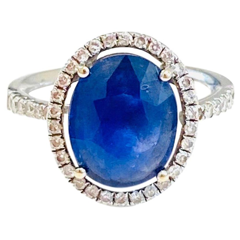 Saphir & Diamant Ring Set in 18k Weißgold