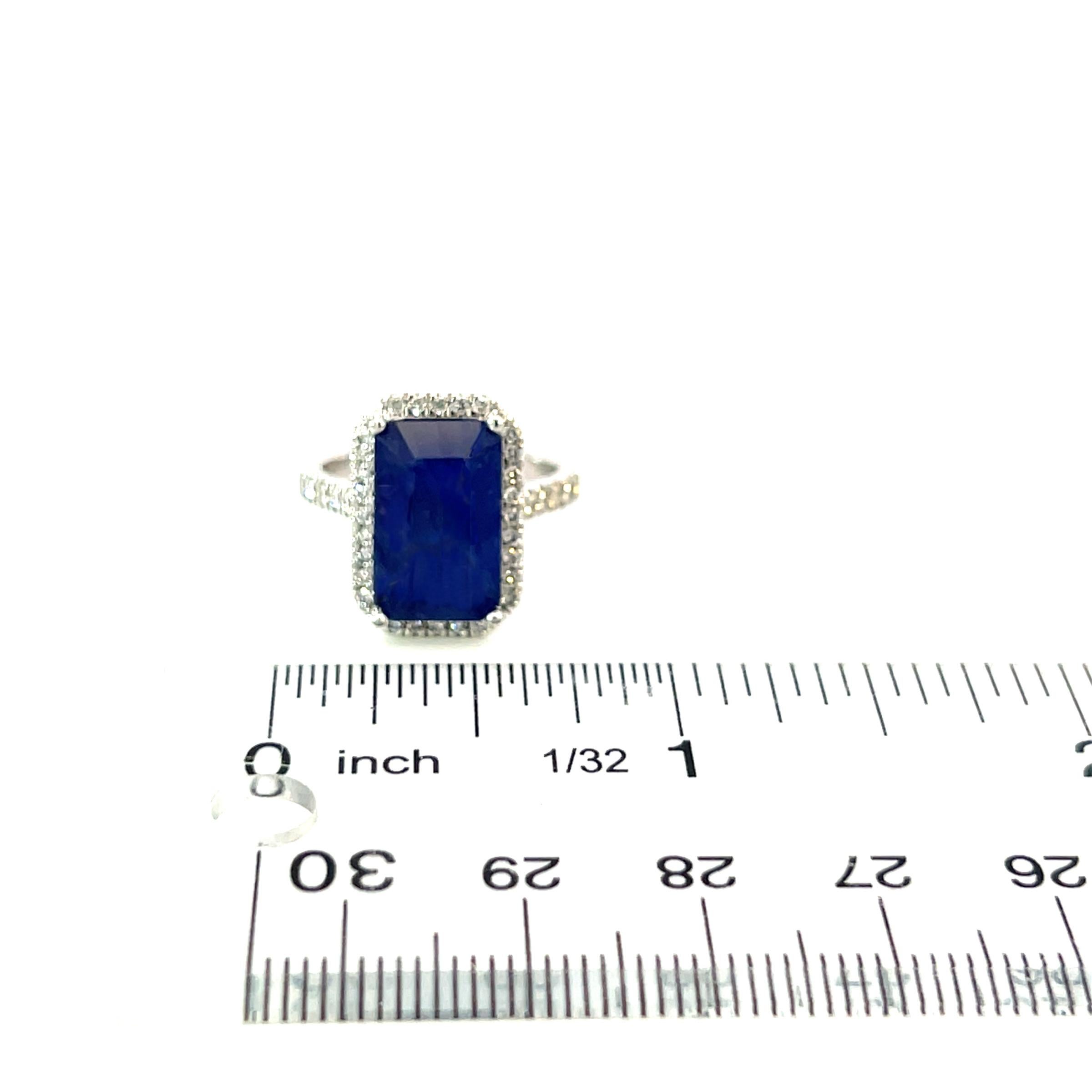 Sapphire Diamond Ring Size 6.25 14k Gold 6.84 TCW Certified For Sale 7