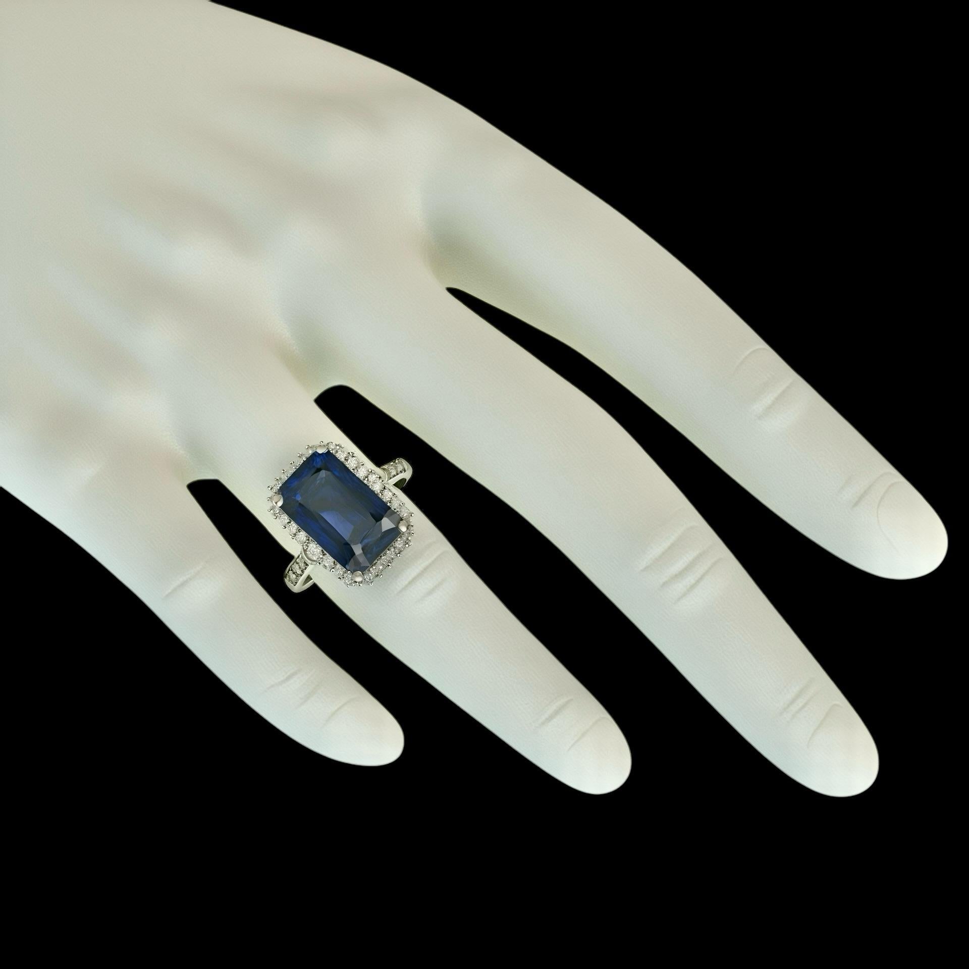 Large look Statement Composite Sapphire And Diamond Ring Size 6.25 and resizable set in 14k White Gold with a total carat weight of 6.84 TCW
Certified $3,200 215421
 
This is a Unique Custom Made Glamorous Piece of Jewelry!
 

This large statement