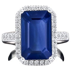 Sapphire Diamond Ring Size 6.25 14k Gold 6.84 TCW Certified