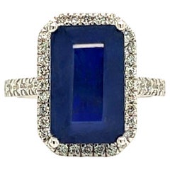 Saphir-Diamant-Ring Größe 6,25 14k Gold 6,84 TCW zertifiziert