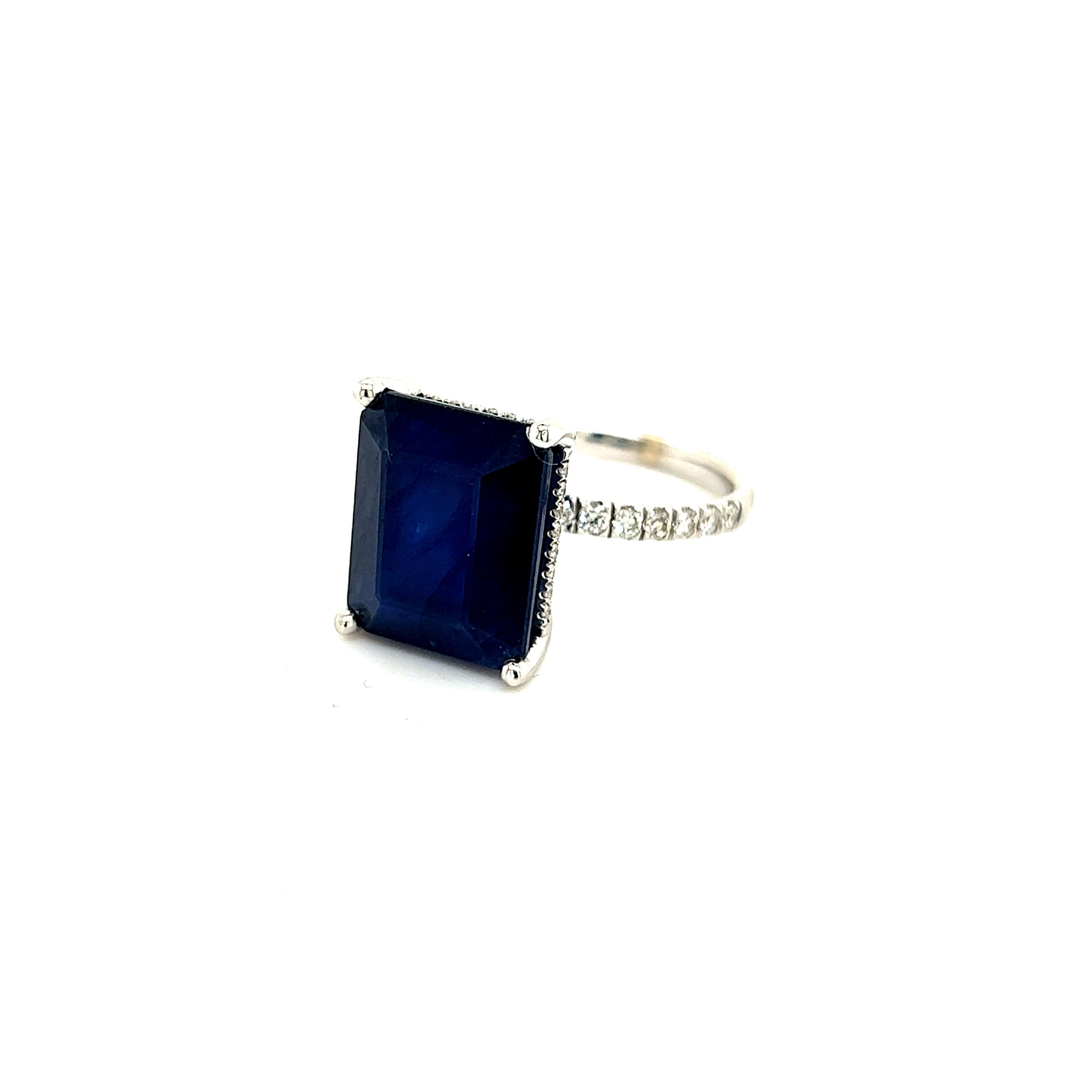 Sapphire Diamond Ring 14k Y Gold 12.05 TCW Certified For Sale 1