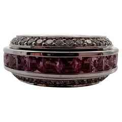 Saphir-Diamant-Ring, Spinning 18KT Weißgold Größe 5 Handgefertigt von scratch RARE