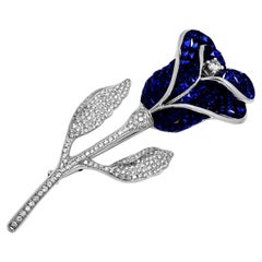 Broche rose saphir et diamant