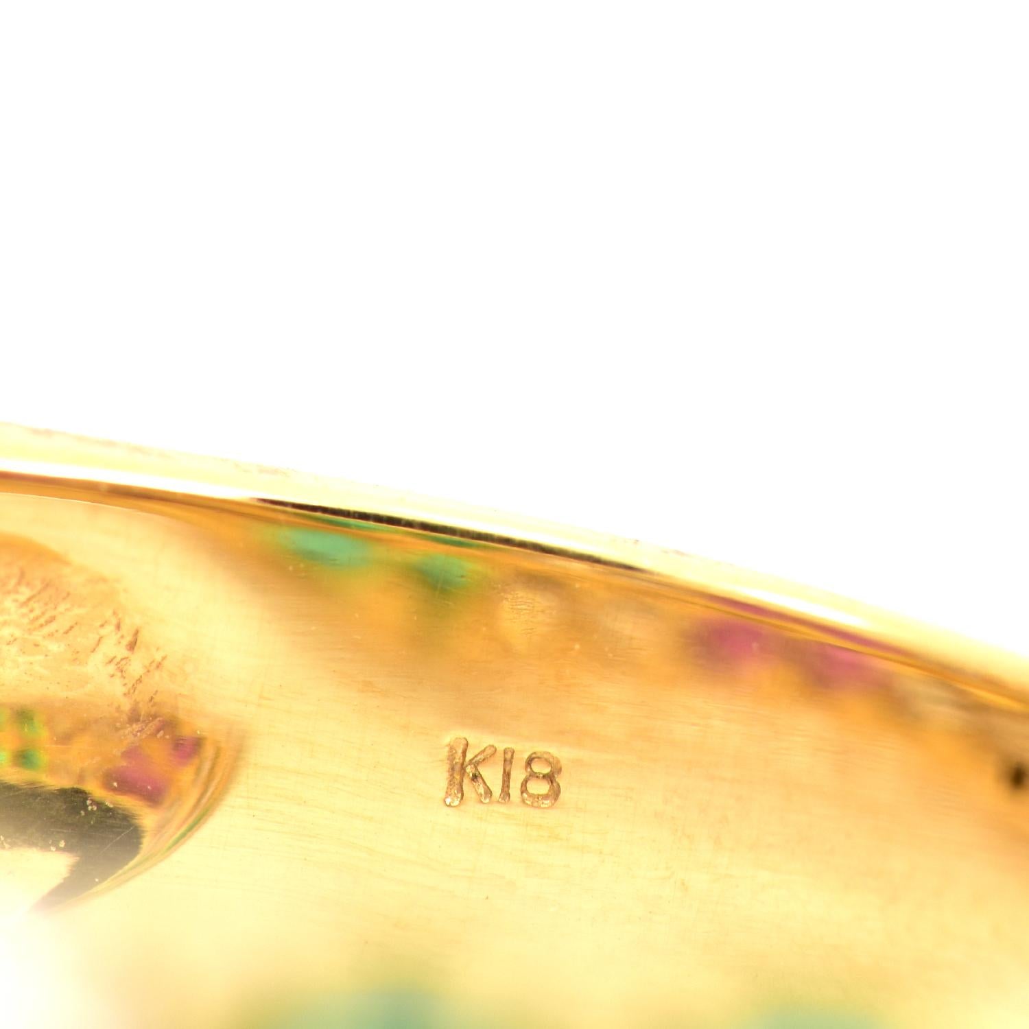 Sapphire, Diamond, Rubies and Emerald Tutti Frutti Ring in 18 Karat Yellow Gold In Excellent Condition For Sale In Miami, FL