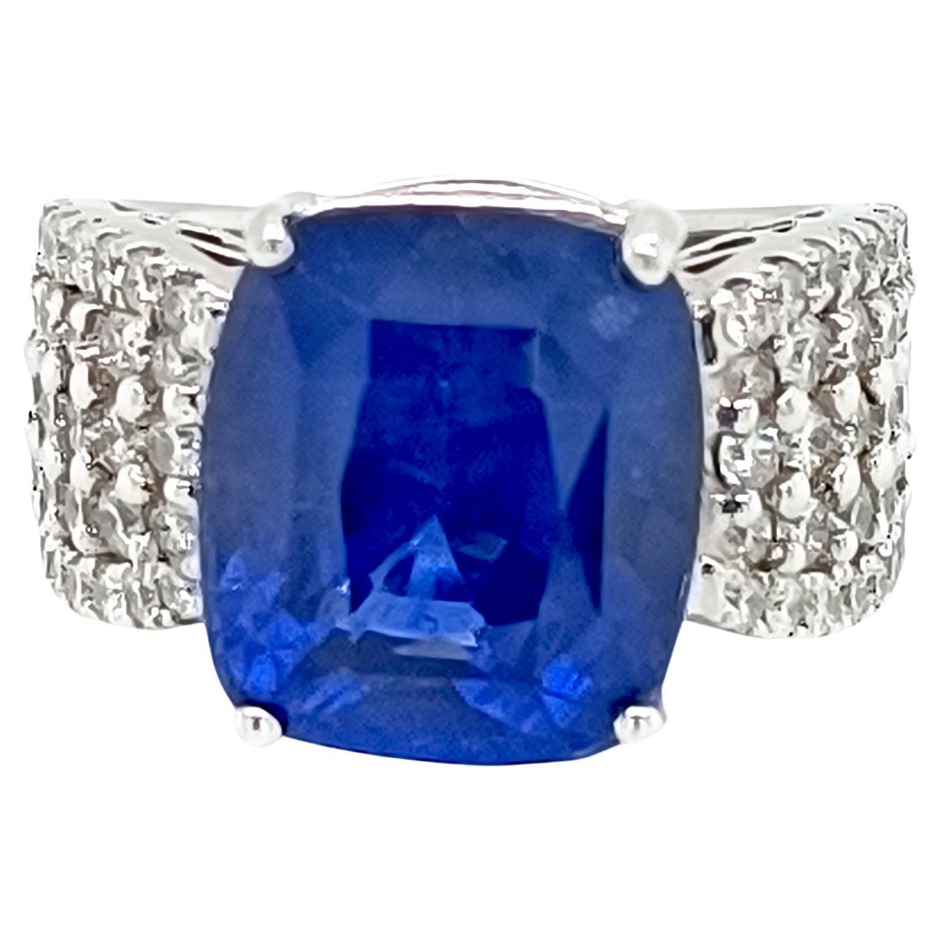 Sapphire & Diamond Signet Ring  For Sale
