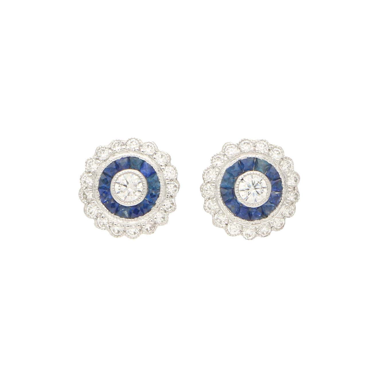 Sapphire and Diamond Target Style Earrings For Sale at 1stDibs | target ...