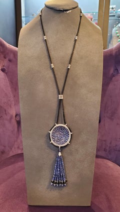 Sapphire & Diamond Tassel Necklace