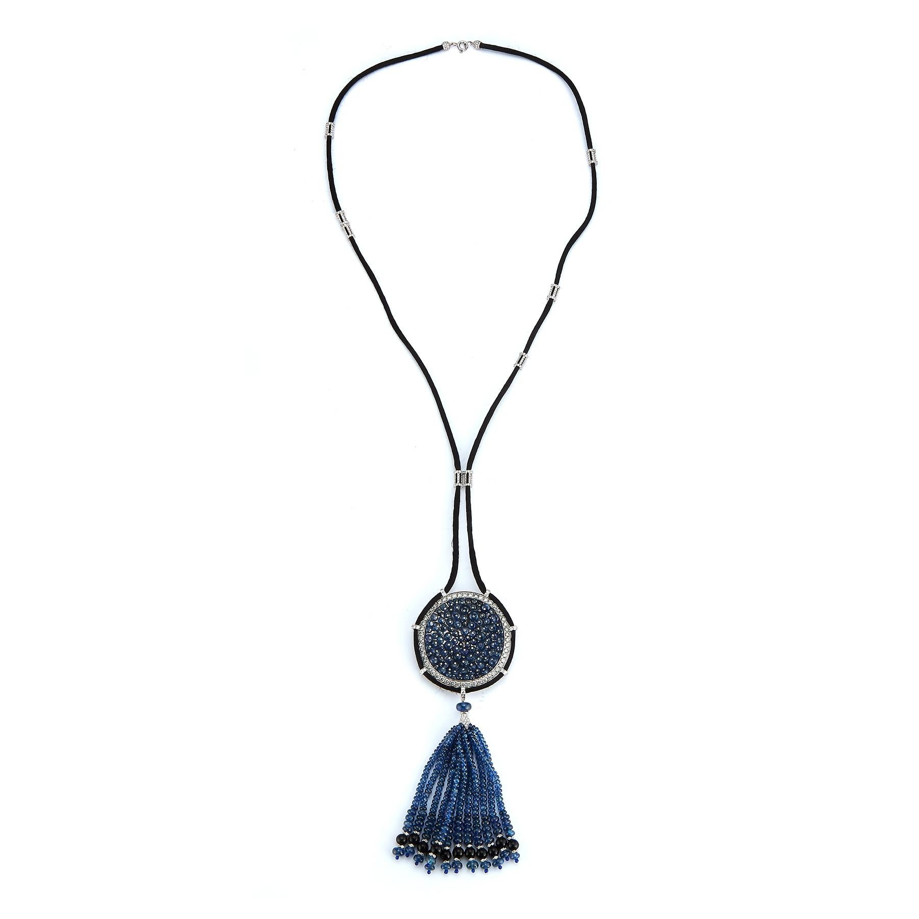Sapphire & Diamond Tassel Necklace