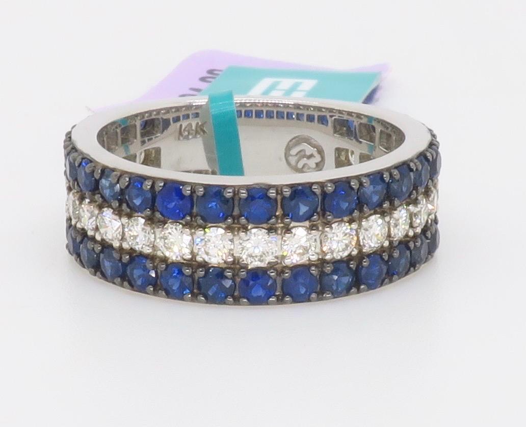 Sapphire & Diamond Three-Quarter Eternity Band 5