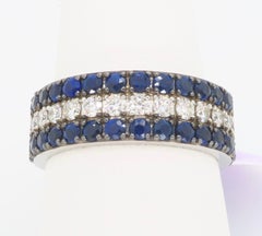 Sapphire & Diamond Three-Quarter Eternity Band