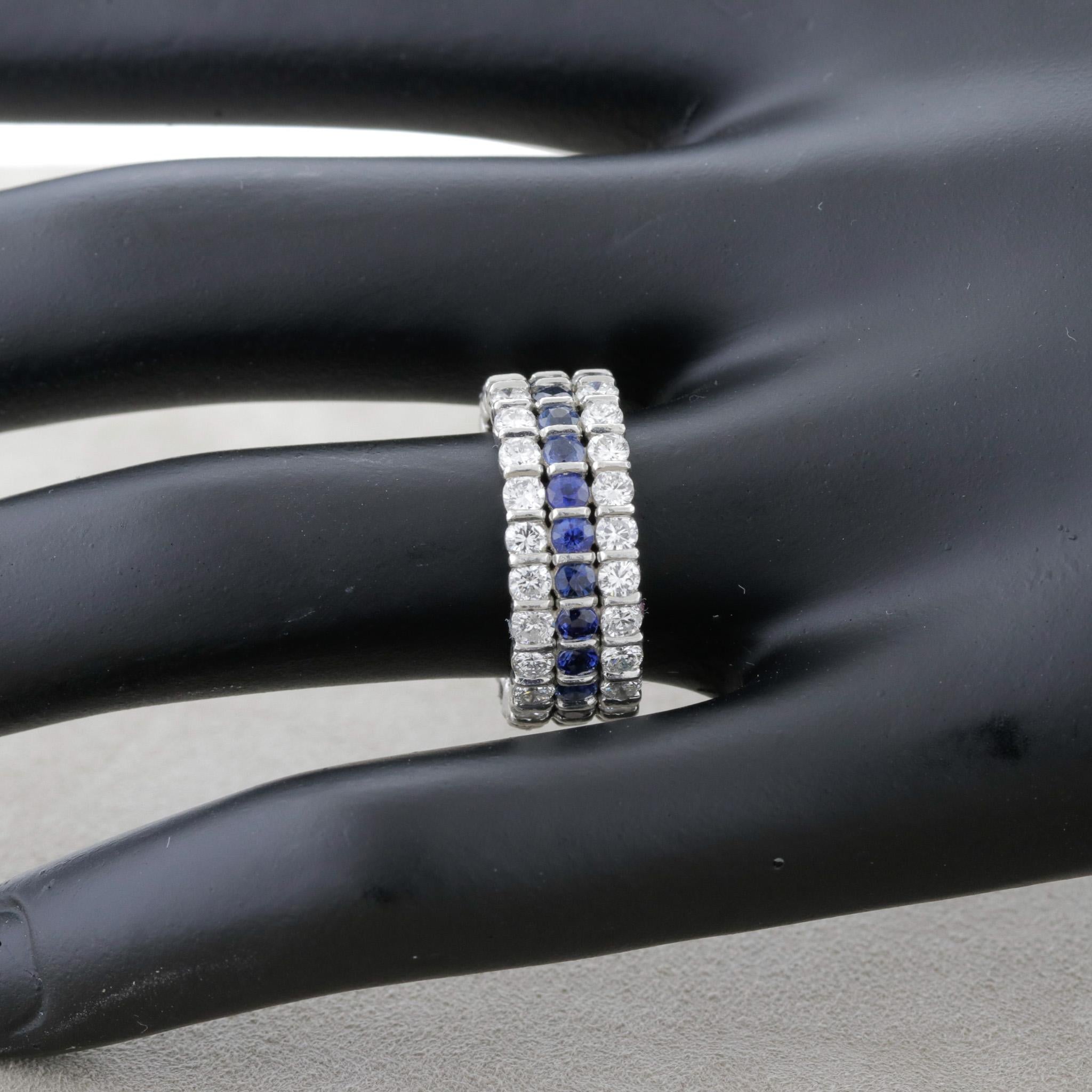 sapphire diamond eternity band