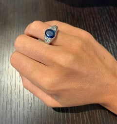 Sapphire & Diamond Three Stone Ring