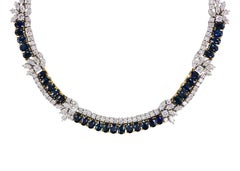 Sapphire & Diamond Two Row Necklace
