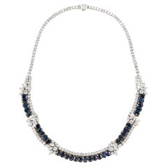 Sapphire & Diamond Two Row Necklace