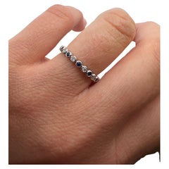 Sapphire Diamond wedding band eternity diamond ring 14KT ring